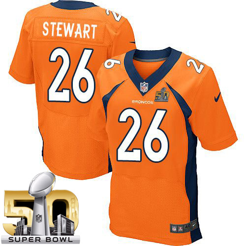 Nike Broncos #26 Darian Stewart Orange Team Color Super Bowl 50 Men's Stitched NFL New Elite Jersey